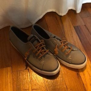 Grey Sperry Boat Shoes